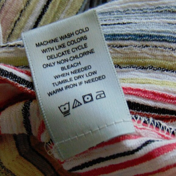 John Mark 100% Cotton Multi-Colored Striped Elastic Waist Maxi Skirt L - Picture 8 of 8